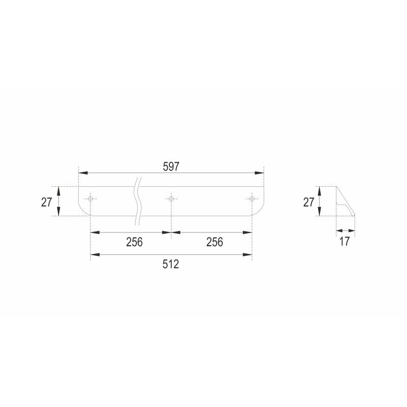 Мебельная ручка CEZARES ECO RS156SG.3/512 (60 см), сатиновое золото