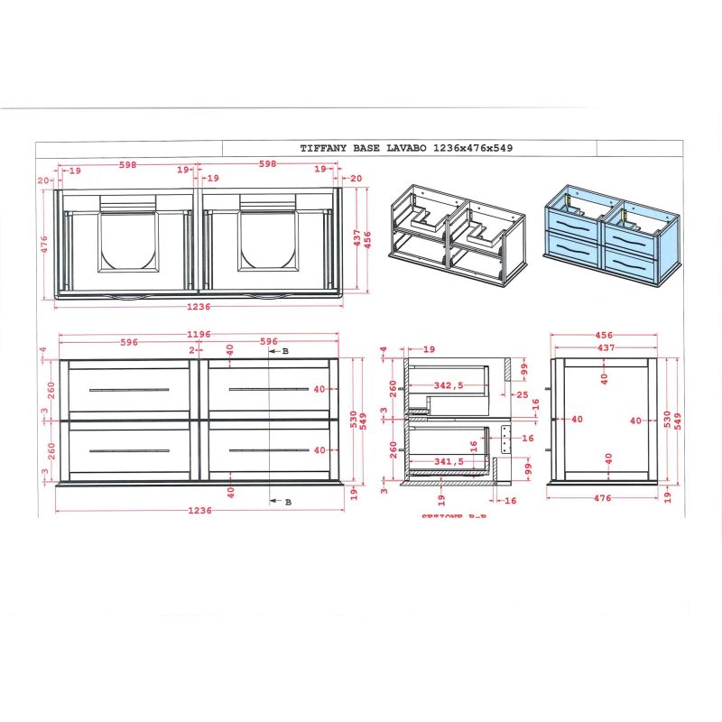 База под раковину CEZARES TIFFANY 54956 Blu Petrolio