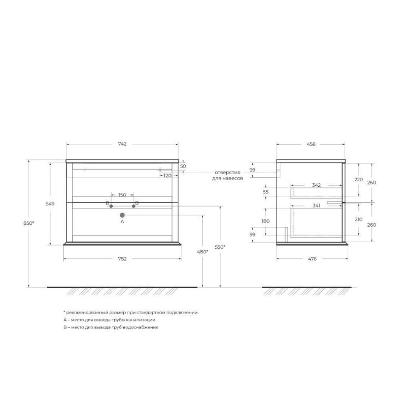 База под раковину CEZARES TIFFANY  54950 Blu Petrolio