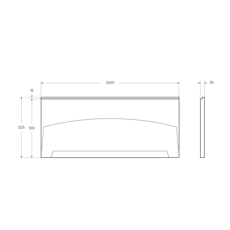 Передняя панель для акриловой ванны с комплектом крепежа для установки на каркасе ECO-120-F-SCR-W37