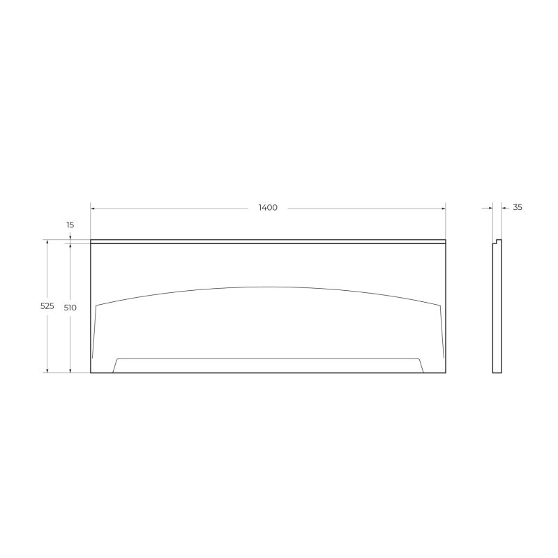 Передняя панель для акриловой ванны с комплектом крепежа для установки на каркасе ECO-140-F-SCR-W37