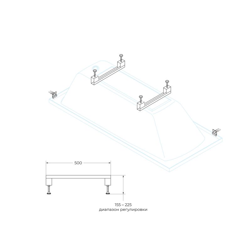 Универсальный комплект ног для прямоугольных акриловых ванн CEZARES LEG-KIT-150