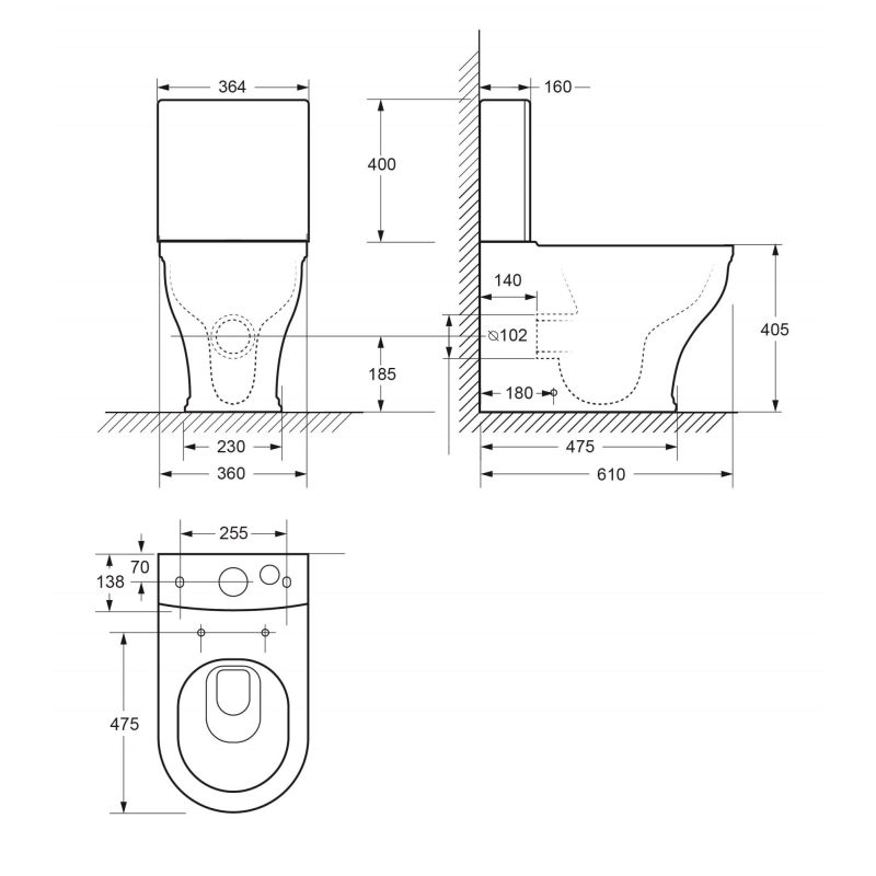 Чаша напольного унитаза CEZARES GIUBILEO CZR-165-CPR