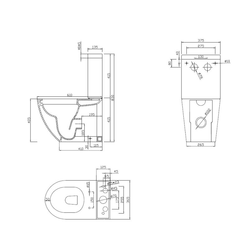 Чаша напольного унитаза CEZARES STYLUS CZR-152-CPR