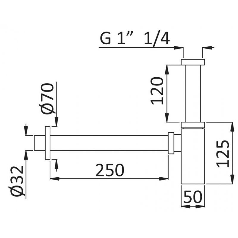 Сифон для раковины Cezares CZR-B-SMQ-SS