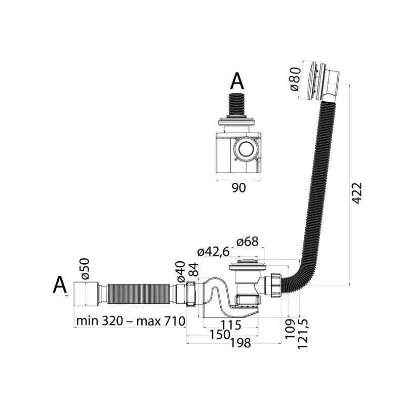 Слив-перелив для акриловой ванны CEZARES CZR-STP2-01