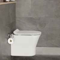 Инсталляция Orange CI01-100W+APB144, с подвесным безободковым унитазом, сиденье микролифт, клавиша смыва черная матовая