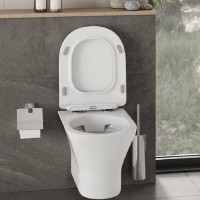 Инсталляция Orange CI01-100W+APB144, с подвесным безободковым унитазом, сиденье микролифт, клавиша смыва черная матовая