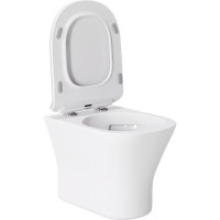 Инсталляция Orange CI01-100W+APB188, с подвесным безободковым унитазом, сиденье микролифт, клавиша смыва белая