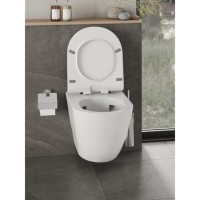 Инсталляция Orange CI07-100W+APB288, с подвесным безободковым унитазом, сиденье микролифт, клавиша смыва белая