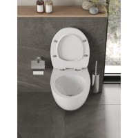 Инсталляция Orange CI07-150W+APB188, с подвесным безободковым унитазом, сиденье микролифт, клавиша смыва белая