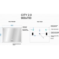 Зеркало Sancos City CI2.900 90, с подсветкой, 90 х 70 см