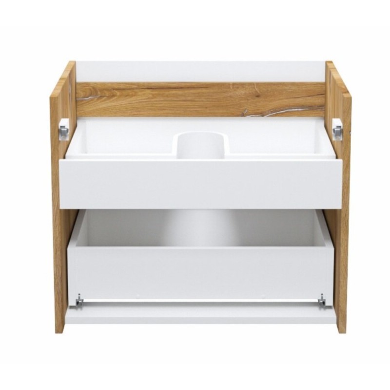 Тумба под раковину Iddis Cloud 60 см подвесная, белый, золотистый дуб, CLO60Y0i95