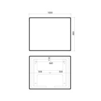 Зеркало Iddis Cloud CLX1000i98, 100 см, с подсветкой, сенсорным выключателем, черная окантовка