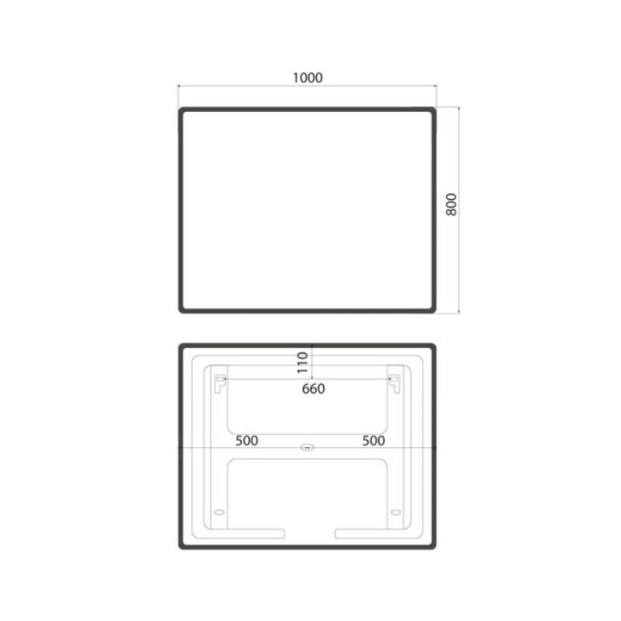 Зеркало Iddis Cloud CLX10T0i98, 100 см, LED-подсветка, сенсорный выключатель, черная окантовка