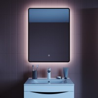 Зеркало Iddis Cloud CLX6000i98, 60 см, LED-подсветка, сенсорный выключатель, черная окантовка