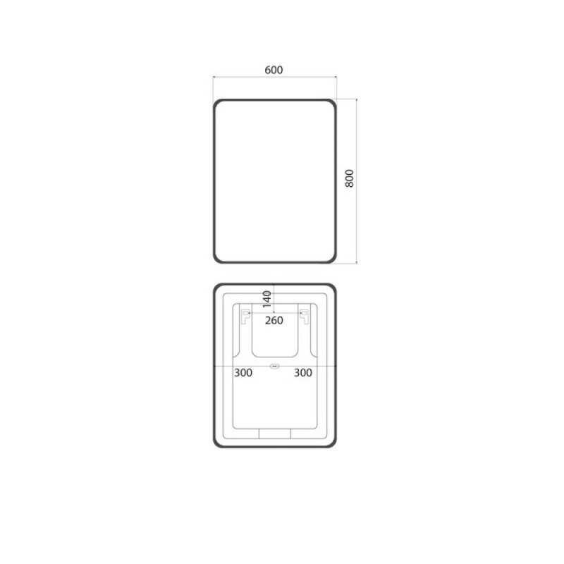Зеркало Iddis Cloud CLX60T0i98, 60 см, LED-подсветка, сенсорный выключатель, с обогревом, черная окантовка