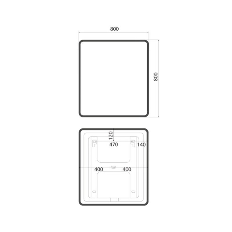 Зеркало Iddis Cloud CLX8000i98, 80 см, с подсветкой, сенсорным выключателем, черная окантовка