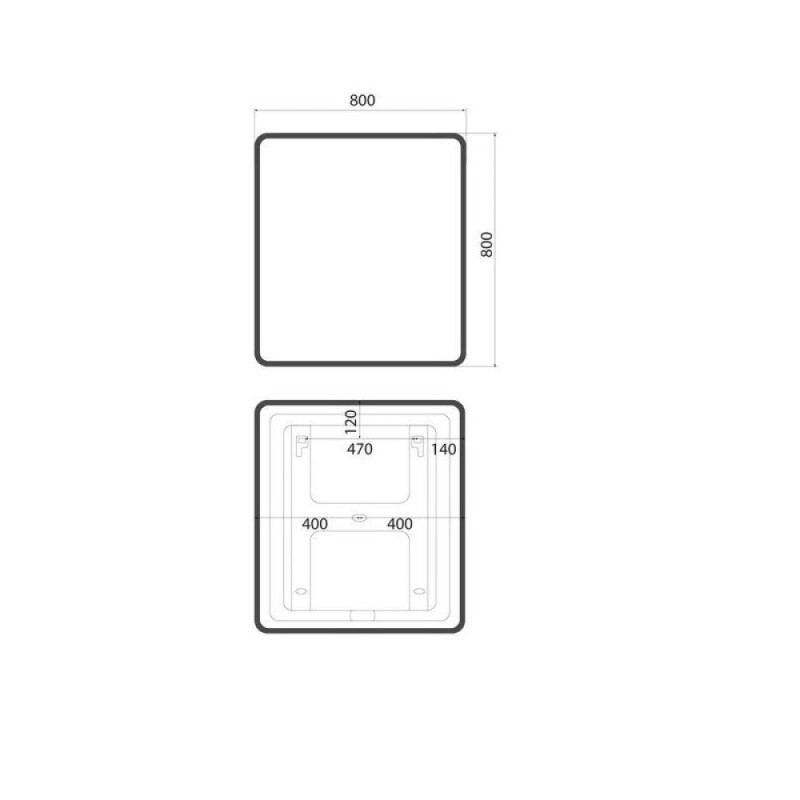 Зеркало Iddis Cloud CLX80T0i98, 80 см, LED-подсветка, сенсорный выключатель, с обогревом, черная окантовка