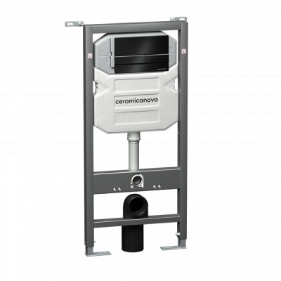 Инсталляция для унитаза Ceramicanova Envision CN1002B/Flat, с кнопкой и креплениями, цвет черный матовый