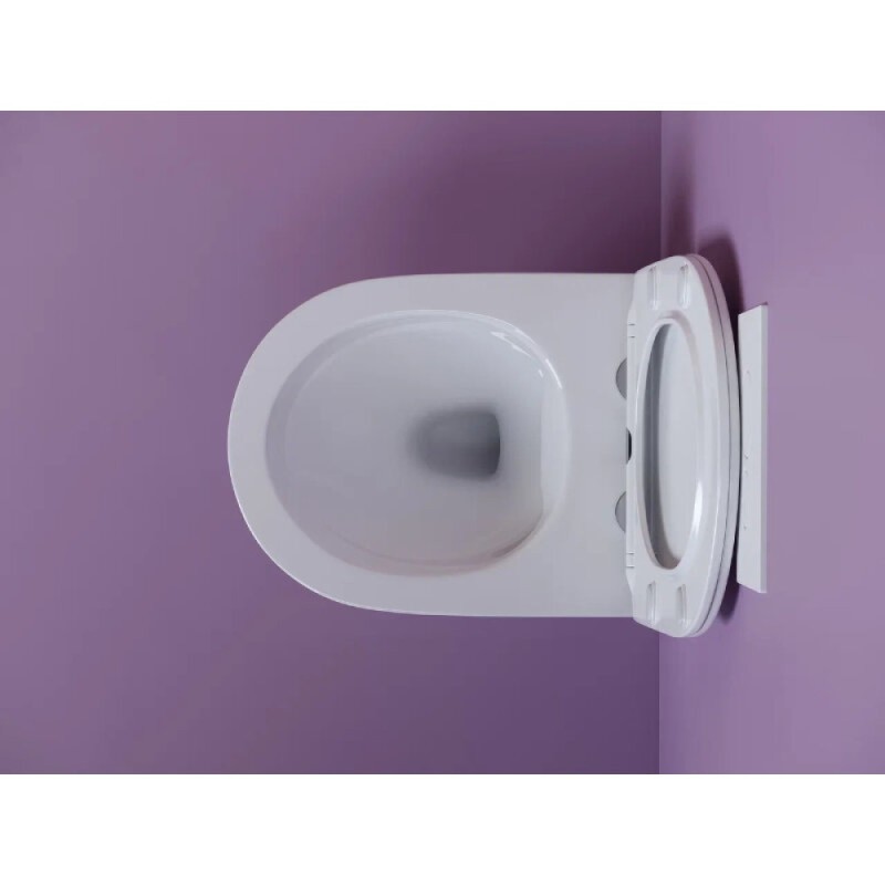 Подвесной унитаз Ceramicanova Uno CN11001, безободковый, сиденье c микролифтом, цвет белый, сантехфарфор