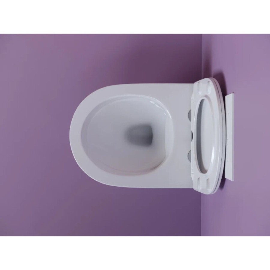 Подвесной унитаз Ceramicanova Uno CN11001, безободковый, сиденье c микролифтом, цвет белый, сантехфарфор