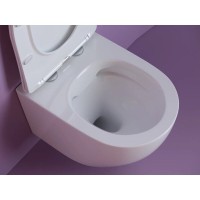 Подвесной унитаз Ceramicanova Uno CN11001, безободковый, сиденье c микролифтом, цвет белый, сантехфарфор