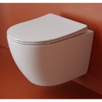 Подвесной унитаз Ceramicanova Uno CN11001T, безободковый, смыв Торнадо, сиденье микролифт, белый, сантехфарфор