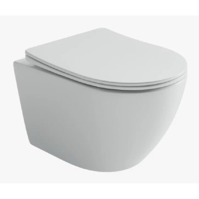 Подвесной унитаз Ceramicanova Uno CN11001T, безободковый, смыв Торнадо, сиденье микролифт, белый, сантехфарфор