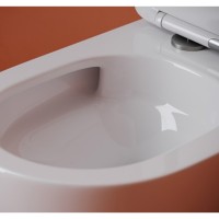 Подвесной унитаз Ceramicanova Uno CN11001T, безободковый, смыв Торнадо, сиденье микролифт, белый, сантехфарфор
