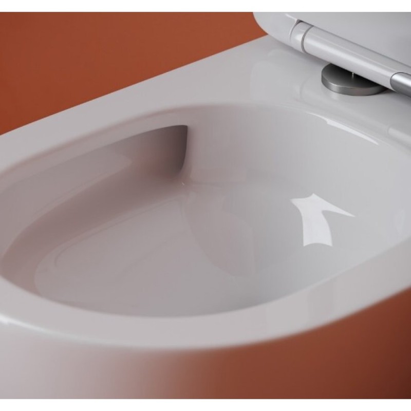 Подвесной унитаз Ceramicanova Uno CN11001T, безободковый, смыв Торнадо, сиденье микролифт, белый, сантехфарфор