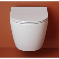 Подвесной унитаз Ceramicanova Uno CN11001T, безободковый, смыв Торнадо, сиденье микролифт, белый, сантехфарфор