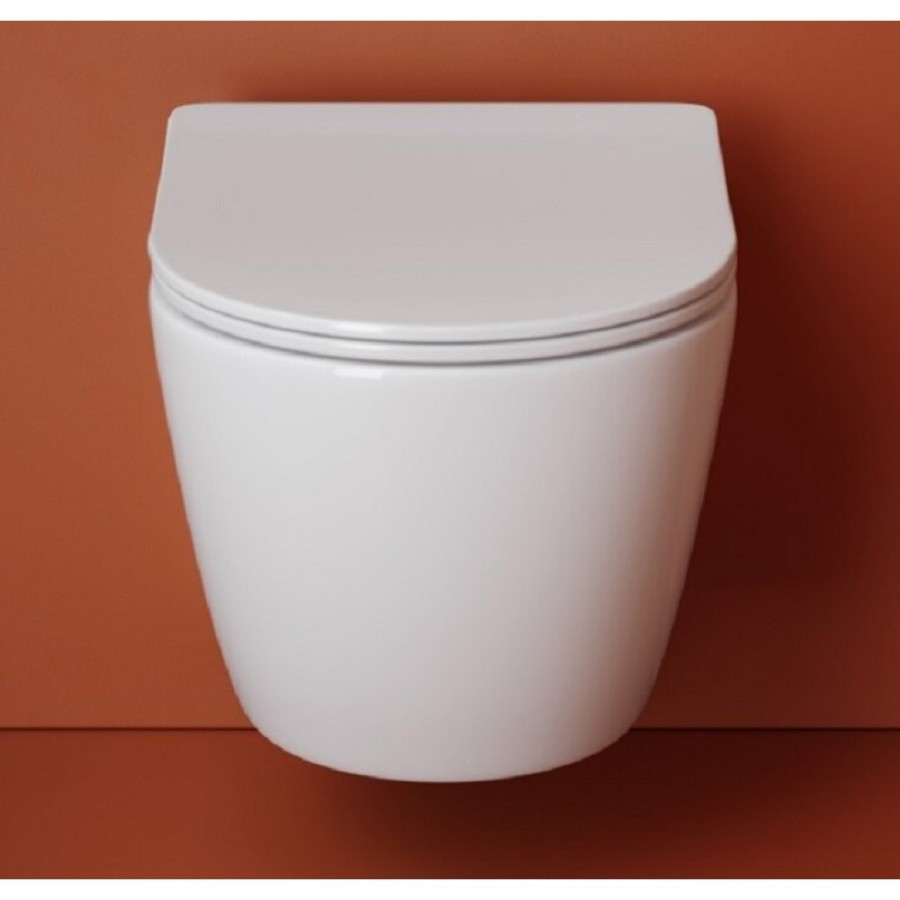 Подвесной унитаз Ceramicanova Uno CN11001T, безободковый, смыв Торнадо, сиденье микролифт, белый, сантехфарфор