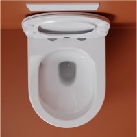 Подвесной унитаз Ceramicanova Uno CN11001T, безободковый, смыв Торнадо, сиденье микролифт, белый, сантехфарфор