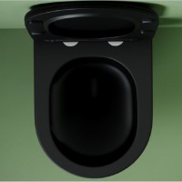 Подвесной унитаз Ceramicanova Uno CN11001TMB, безободковый, смыв Торнадо, сиденье микролифт, черный матовый, сантехфарфор