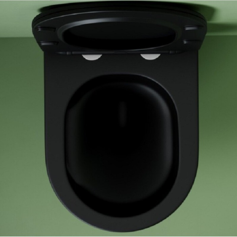 Подвесной унитаз Ceramicanova Uno CN11001TMB, безободковый, смыв Торнадо, сиденье микролифт, черный матовый, сантехфарфор