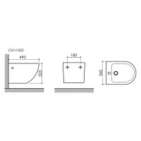 Подвесное биде Ceramicanova Uno CN11002MB, цвет черный матовый, сантехфарфор