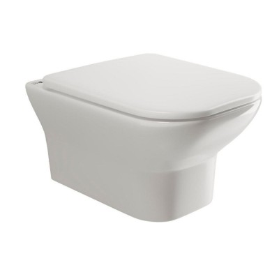 Подвесной унитаз Ceramicanova Enjoy CN1104-B, безободковый, крышка микролифт, белый