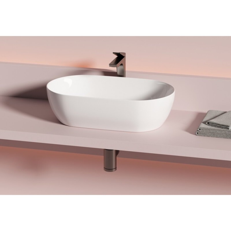 Раковина Ceramicanova Twist CN12001, 50 см, сантехфарфор, накладная, белый