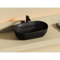 Раковина Ceramicanova Twist CN12001MB, 50 см, сантехфарфор, накладная, черный матовый