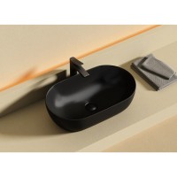 Раковина Ceramicanova Twist CN12001MB, 50 см, сантехфарфор, накладная, черный матовый