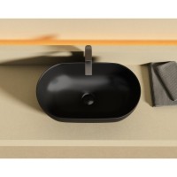 Раковина Ceramicanova Twist CN12001MB, 50 см, сантехфарфор, накладная, черный матовый