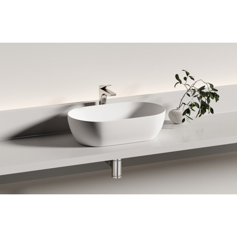 Раковина Ceramicanova Twist CN12001MW, 50 см, сантехфарфор, накладная, белый матовый