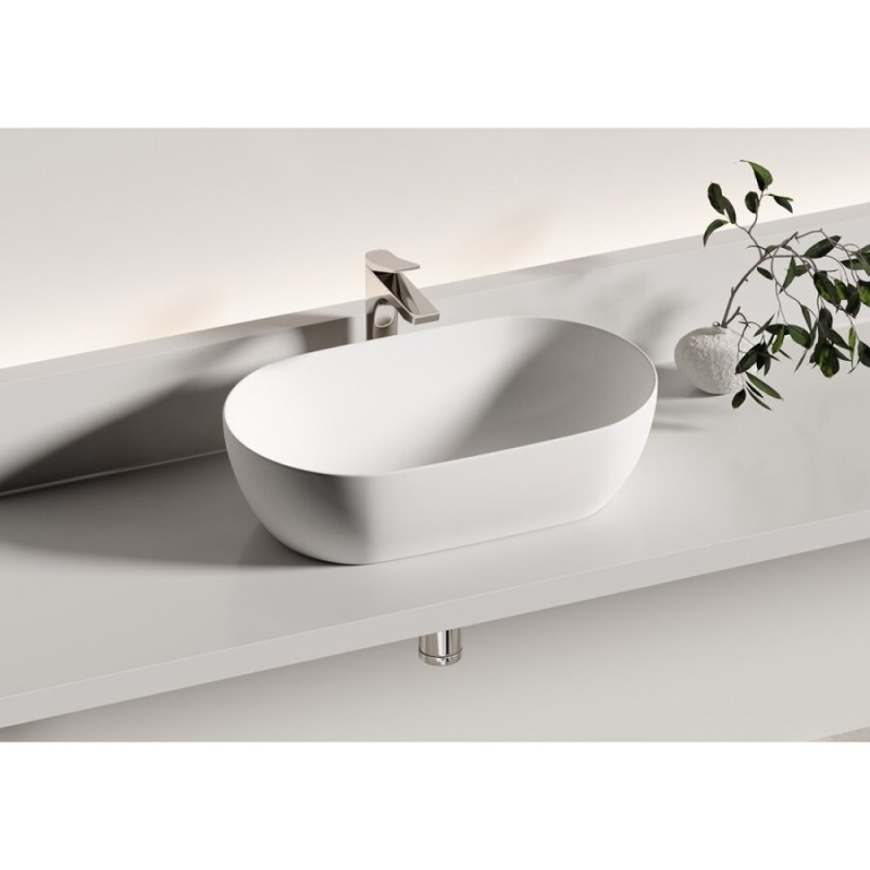 Раковина Ceramicanova Twist CN12001MW, 50 см, сантехфарфор, накладная, белый матовый