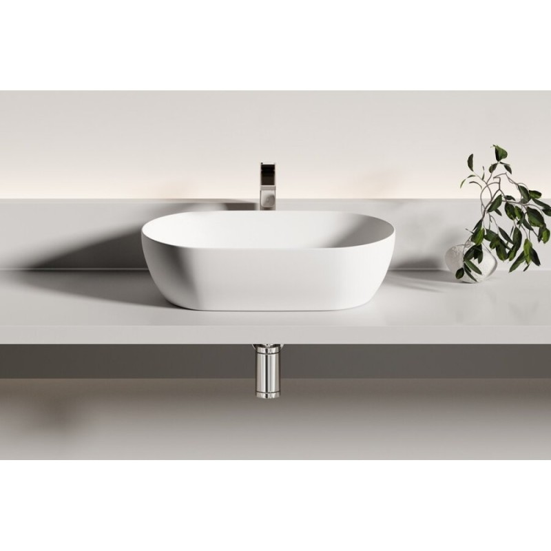 Раковина Ceramicanova Twist CN12001MW, 50 см, сантехфарфор, накладная, белый матовый