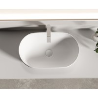 Раковина Ceramicanova Twist CN12001MW, 50 см, сантехфарфор, накладная, белый матовый