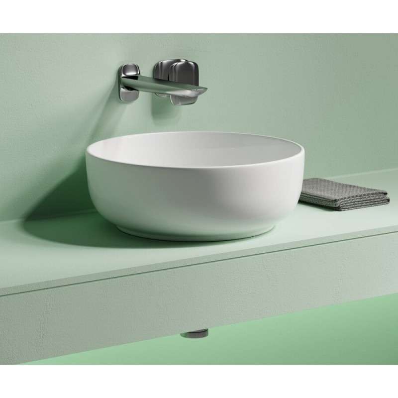Раковина Ceramicanova Taycan CN12003, 37.5 см, сантехфарфор, накладная, белый