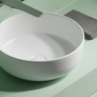 Раковина Ceramicanova Taycan CN12003, 37.5 см, сантехфарфор, накладная, белый