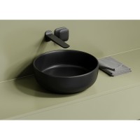 Раковина Ceramicanova Taycan CN12003MB, 37.5 см, сантехфарфор, накладная, черный матовый
