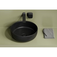 Раковина Ceramicanova Taycan CN12003MB, 37.5 см, сантехфарфор, накладная, черный матовый